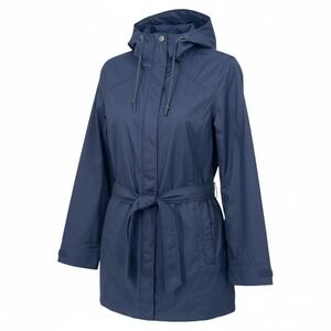 Columbia SMALL Omni-Shield Blue Hooded Belted Rain Jacket